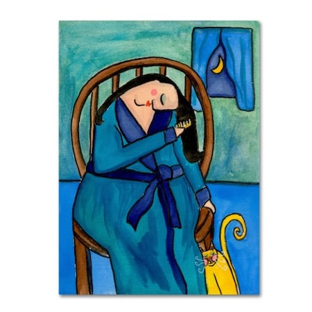 Wyanne 'Big Diva Combing Her Hair At Midnight' Canvas Art,24x32